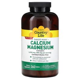 Country Life, Target-Mins Calcium-Magnesium Complex, 360 Tablets
