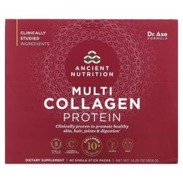 Dr. Axe / Ancient Nutrition, Multi Collagen Protein, 40 Single Stick Packets, 0.36 oz (10.1 g) Each