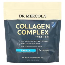 Dr. Mercola, Collagen Complex Type l, ll & lll, Vanilla, 5 g, 10.89 oz (309 g)