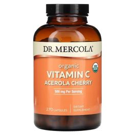 Dr. Mercola, Organic Vitamin C, Acerola Cherry, 166 mg, 270 Capsules