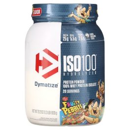 Dymatize, ISO 100 Hydrolyzed, 100% Whey Protein Isolate, Fruity Pebbles, 1.3 lbs (600 g)