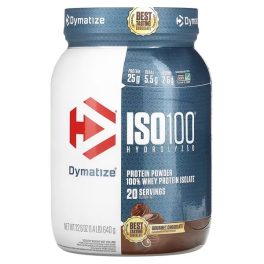 Dymatize, ISO100 Hydrolyzed, 100% Whey Protein Isolate, Gourmet Chocolate, 1.4 lb (640 g)