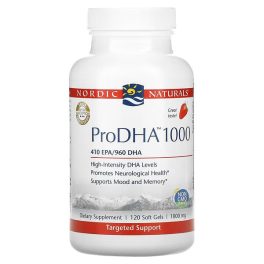 Nordic Naturals, ProDHA 1000, Strawberry , 1000 mg, 120 Soft Gels