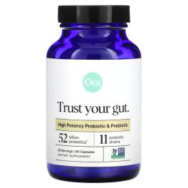 Ora, Trust Your Gut, High Potency Probiotic & Prebiotic, 60 Capsules