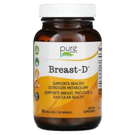 Pure Essence, Breast-D, Supports Breast, Prostate & Vascular Health, 90 Vegetarian Capsules