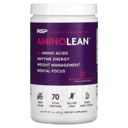 RSP Nutrition, AminoLean, 5 g Amino Acids + Anytime Energy, Blackberry Pomegranate, 23.7 oz (672 g)
