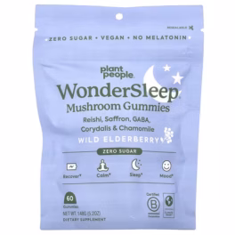 Plant People, WonderSleep®, Mushroom Gummies, Wild Elderberry, 60 Gummies, 5.2 oz (148 g)