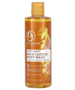 Dr. Jacobs Naturals, Plant-Based Rich Castle Body Wash, Orange & Ginger Essential Oil, 16 oz (473 ml)