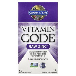 Garden of Life, Vitamin Code®, RAW Zinc™ with Vitamin C, 60 Vegan Capsules