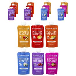 Designer Wellness, Protein Smoothie, Trial Variety Pack, 12 Packs, 4.2 oz (120 g) Each