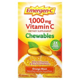 Emergen-C, Vitamin C Chewables, Orange Blast, 40 Chewable Tablets
