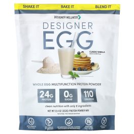 Designer Wellness, Designer Egg®, Whole Egg Multifunction Protein Powder, Classic Vanilla, 12.4 oz (352 g)