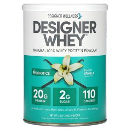 Designer Wellness, Designer Whey, Natural 100% Whey Protein Powder, French Vanilla, 12 oz (340 g)
