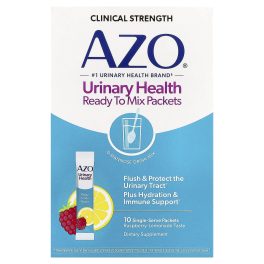 AZO, Urinary Health, Ready To Mix Packets, Raspberry-Lemonade, 10 Single Serve Packets, 5.3 g (0.19 oz) Each