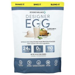 Designer Wellness, Designer Egg®, Whole Egg Multifunction Protein Powder, Classic Vanilla, 1.55 lb (704 g)