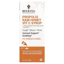 Bee & You, Propolis Raw Honey Vit C Syrup, 5 fl oz (150 ml)