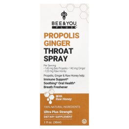 Bee & You, Propolis Ginger Throat Spray, 1 fl oz (30 ml)