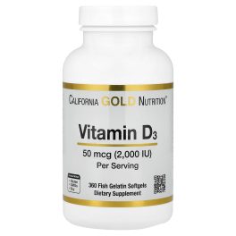 California Gold Nutrition, Vitamin D3, 50 mcg (2,000 IU), 360 Fish Gelatin Softgels