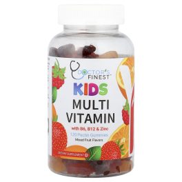 Doctor's Finest, Kids Multi Vitamin Gummies With B6, B12 & Zinc, Mixed Fruit, 120 Pectin Gummies