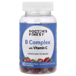 Doctor's Finest, B Complex with Vitamin C Gummies, Strawberry, 90 Gummies