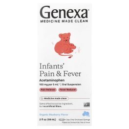 Genexa, Infants' Pain & Fever, Organic Blueberry, 160 mg, 2 fl oz (59 ml)