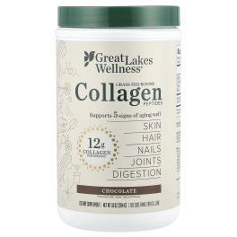 Great Lakes Wellness, Grass-Fed Bovine Collagen Peptides, Chocolate, 10 oz (284 g)