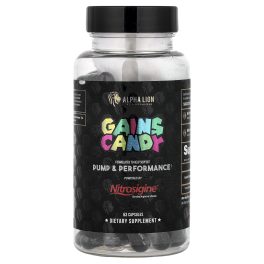 ALPHA LION, Gains Candy, Nitrosigine®, 63 Capsules (500 mg per Capsule)