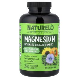 NATURELO, Magnesium Glycinate Chelate Complex, 240 Vegetarian Capsules