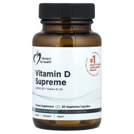 Designs For Health, Vitamin D Supreme, D3 + Vitamin K1, K2, 60 Vegetarian Capsules