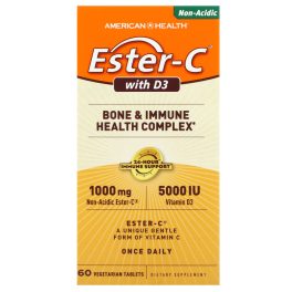 American Health, Ester-C® with D3, 60 Vegetarian Tablets