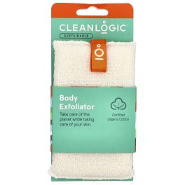 CleanLogic, Sustainable, Body Exfoliator, White, 1 Count