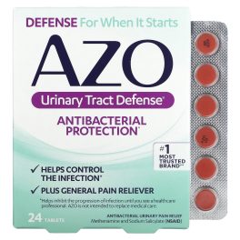 AZO, Urinary Tract Defense, Antibacterial Protection, 24 Tablets