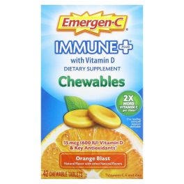 Emergen-C, Immune Plus® With Vitamin D, Orange Blast, 42 Chewable Tablets
