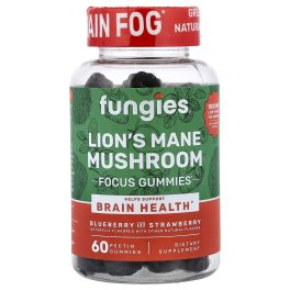 Fungies, Lion's Mane Mushroom Gummies, Blueberry and Strawberry, 60 Pectin Gummies