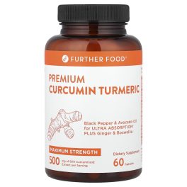 Further Food, Premium Curcumin Turmeric, Maximum Strength, 500 mg, 60 Capsules
