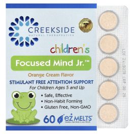 Creekside Natural Therapeutics, Children's Focused Mind Jr.™, Orange Cream, 60 EZ-Melt® Tablets