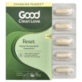 Good Clean Love, Reset, Vaginal Homeopathic Suppository, 10 Gelatin Suppositories
