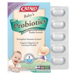 CATALO, Baby's Probiotics, Digestive & Immune Health Formula, 1 Month+, 3 Billion CFU, 60 Vegetarian Capsules