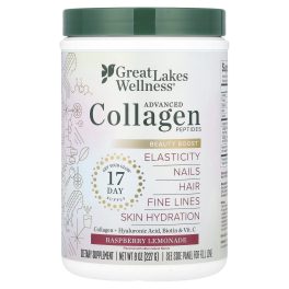 Great Lakes Wellness, Advanced Collagen Peptides, Raspberry Lemonade, 8 oz (227 g)