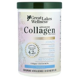 Great Lakes Wellness, Advanced Collagen Peptides, Vanilla, 14.1 oz (400 g)