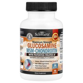 BioSchwartz, Glucosamine MSM + Chondroitin with Patented Fruitex-B®, Maximum Strength, 90 Capsules