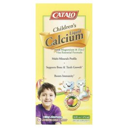 CATALO, Children's Liquid Calcium with Magnesium & Zinc, Peach and Mango, 16 fl oz (474 ml)