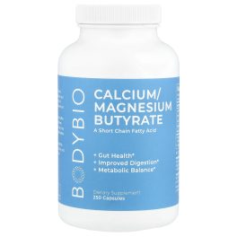 BodyBio, Calcium Magnesium Butyrate, 250 Capsules