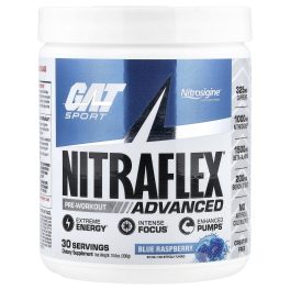 GAT, Sport, NITRAFLEX® Advanced, Pre-Workout, Blue Raspberry, 10.6 oz (300 g)