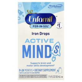 Enfamil, Fer-In-Sol®, Iron Drops, Active Minds, 0-24 Months, 1 2/3 fl oz (50 ml)