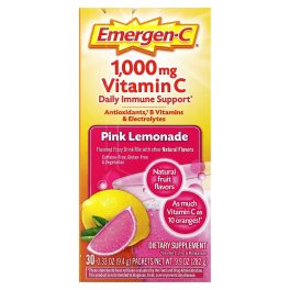 Emergen-C, Vitamin C, Pink Lemonade, 1,000 mg, 30 Packets, 0.33 oz (9.4 g) Each