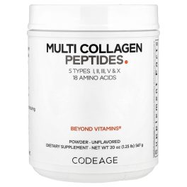 Codeage, Multi Collagen Peptides Powder, Unflavored, 20 oz (567 g)