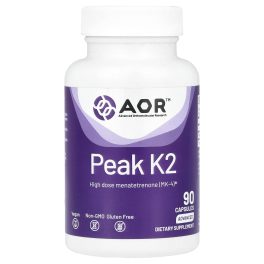 Advanced Orthomolecular Research AOR, Peak K2, 15 mg, 90 Capsules