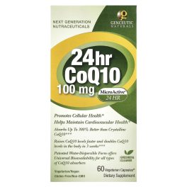Genceutic Naturals, 24hr CoQ10, 100 mg, 60 Vegetarian Capsules®
