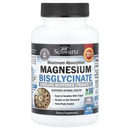 BioSchwartz, Maximum Absorption Magnesium Bisglycinate, 180 Veggie Caps (24 mg per Capsule)